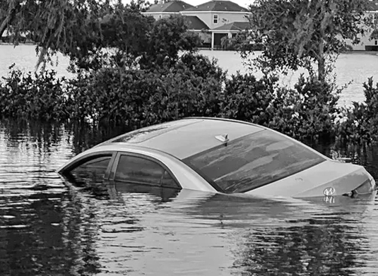 A-partially-submerged-car-in-floodwater