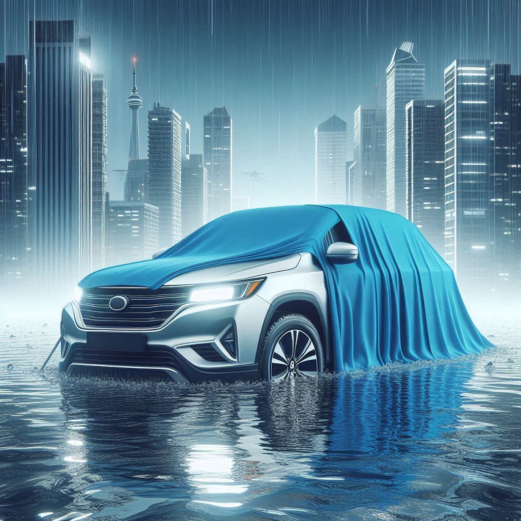 AquaWrap car flood protection cover banner image without a person